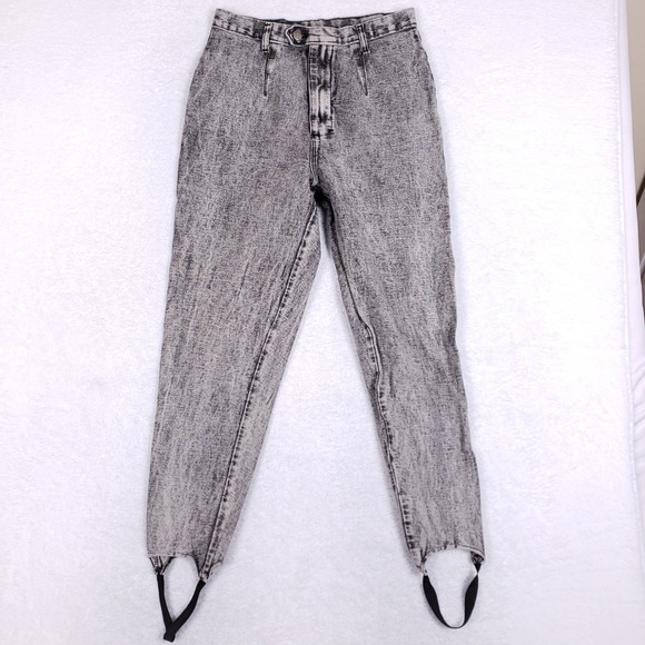 Republic Clothing Group Denim - Denim Republic Vintage 13/14 High Waisted Acid Wash Stirrup Jeans Gray 80s 90s